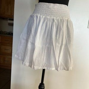 New York & Company White Flare Mini Skirt Medium